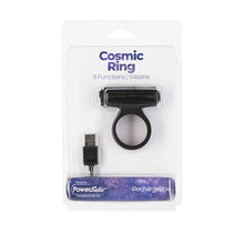 Load image into Gallery viewer, Power bullet Cosmic Cock Ring w Bullet Black

