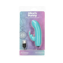 Load image into Gallery viewer, Alices Bunny Rechargeable Bullet w Rabbit Sleeve Teal

