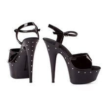 Load image into Gallery viewer, Rhinestone Platform Black 6in
