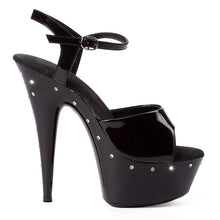 Load image into Gallery viewer, Rhinestone Platform Black 6in
