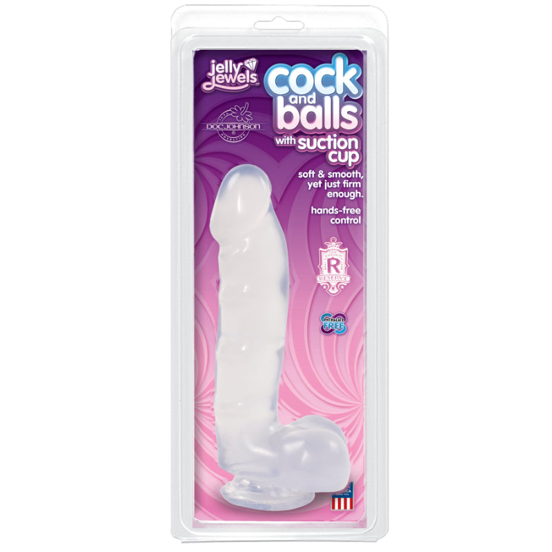 Cock And Balls With Suction Cup Diamond Clear