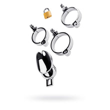 Load image into Gallery viewer, Silver Metal Chastity Cage Adjustable
