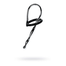 Load image into Gallery viewer, Silver Metal Urethral Plug w Black Silicone Ring
