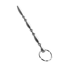 Load image into Gallery viewer, Silver Metal Beaded Urethral Plug w Ring
