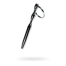 Load image into Gallery viewer, Silver Metal Bullet Shaped Urethral Plug w Ring
