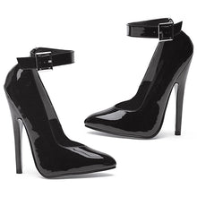 Load image into Gallery viewer, Fetish Pump w Ankle Strap Black 6in
