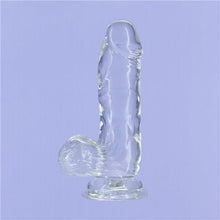 Load image into Gallery viewer, Addiction Crystal 6&quot; Dildo with Balls &amp; Bonus Power Bullet Vibrator Dong Sex Toy
