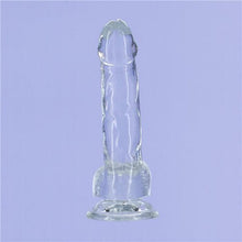 Load image into Gallery viewer, Addiction Crystal 7&quot; Dildo with Balls &amp; Bonus Power Bullet Vibrator Dong Sex Toy
