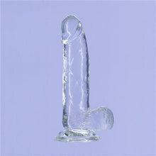 Load image into Gallery viewer, Addiction Crystal 7&quot; Dildo with Balls &amp; Bonus Power Bullet Vibrator Dong Sex Toy
