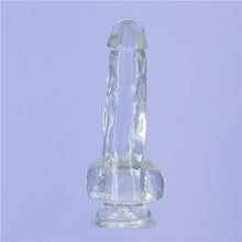Load image into Gallery viewer, Addiction Crystal 8&quot; Dildo with Balls &amp; Bonus Power Bullet Vibrator Dong Sex Toy
