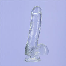 Load image into Gallery viewer, Addiction Crystal 8&quot; Dildo with Balls &amp; Bonus Power Bullet Vibrator Dong Sex Toy
