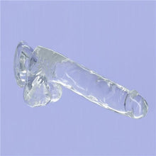 Load image into Gallery viewer, Addiction Crystal 8&quot; Dildo with Balls &amp; Bonus Power Bullet Vibrator Dong Sex Toy
