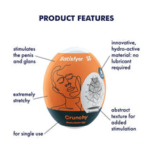 Load image into Gallery viewer, Satisfyer Masturbator Egg Crunchy Male 3D Stroker
