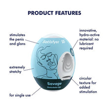Load image into Gallery viewer, Satisfyer Masturbator Egg Savage Male 3D Stroker
