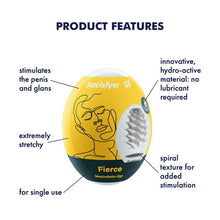 Load image into Gallery viewer, Satisfyer Masturbator Egg Fierce Male 3D Stroker
