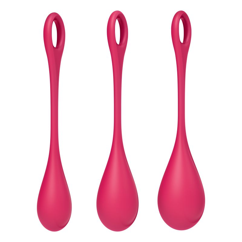 Satisfyer Yoni Weighted Power Kegel Balls Ben Wa Pelvic Floor Exerciser Red