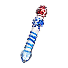 Load image into Gallery viewer, Sexus Glass Dildo Blue Red 20.5cm
