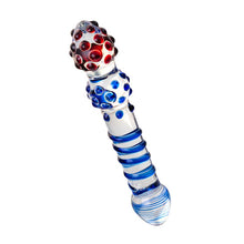 Load image into Gallery viewer, Sexus Glass Dildo Blue Red 20.5cm
