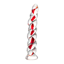 Load image into Gallery viewer, Sexus Glass Dildo Blue Swirl 18.2cm

