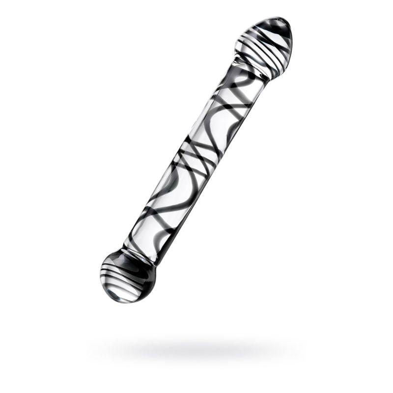 Sexus Glass Dildo Duo Black Swirl 20.5cm