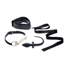 Load image into Gallery viewer, Puppy Play Set inc Gag, Plug, &amp; Collar Black
