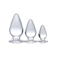 Load image into Gallery viewer, Triple Cones 3 Pc Anal Plug Set Clear
