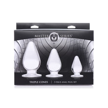Load image into Gallery viewer, Triple Cones 3 Pc Anal Plug Set Clear

