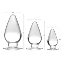 Load image into Gallery viewer, Triple Cones 3 Pc Anal Plug Set Clear
