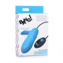 Load image into Gallery viewer, 7X Pulsing Rechargeable Bullet- Blue - LOVEBEE
