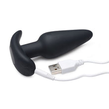Load image into Gallery viewer, 21X Silicone Butt Plug w  Remote - Black - LOVEBEE
