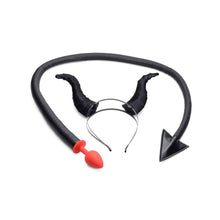 Load image into Gallery viewer, Devil Tail Anal Plug &amp; Horn Set Black
