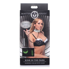 Load image into Gallery viewer, Kink in the Dark Glowing Collar &amp; Lead Flouro Green

