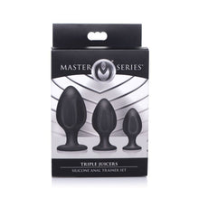 Load image into Gallery viewer, Triple Juicers Silicone Anal Plug Set Black
