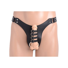 Load image into Gallery viewer, Male Chastity Harness w Anal Plug Black

