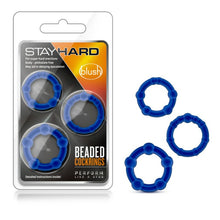 Load image into Gallery viewer, Stay Hard Beaded Cock Ring Blue
