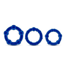 Load image into Gallery viewer, Stay Hard Beaded Cock Ring Blue
