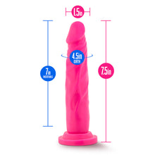 Load image into Gallery viewer, Blush Neo Dual Density 7.5&quot; Cock Neon Dildo Suction Cup Sex Toy Pink

