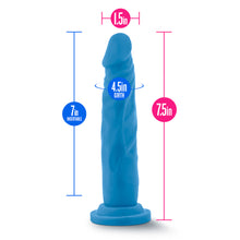 Load image into Gallery viewer, Neo Dual Density Cock Neon 7.5in Blue
