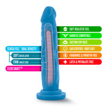 Load image into Gallery viewer, Neo Dual Density Cock Neon 7.5in Blue
