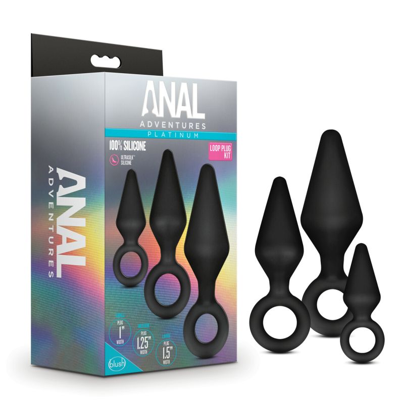 Anal Adventures Platinum Silicone Loop Plug Kit - LOVEBEE