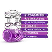 Load image into Gallery viewer, Play with Me Pleaser Rechargeable C Ring Purple
