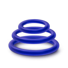 Load image into Gallery viewer, Performance Silicone Cock Ring 3 Pc Set Indigo
