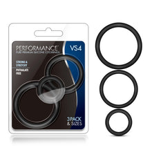 Load image into Gallery viewer, Performance Silicone Cock Ring 3 Pc Set Black
