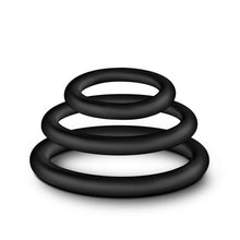 Load image into Gallery viewer, Performance Silicone Cock Ring 3 Pc Set Black
