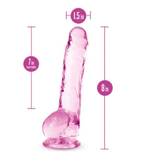 Load image into Gallery viewer, Naturally Yours 8&quot; Crystaline Dildo Rose
