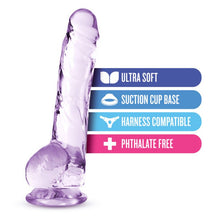 Load image into Gallery viewer, Naturally Yours 8&quot; Crystaline Dildo Amethyst
