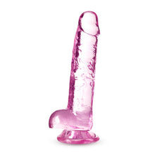 Load image into Gallery viewer, Naturally Yours 7&quot; Crystaline Dildo Rose
