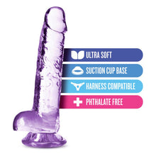 Load image into Gallery viewer, Naturally Yours 7&quot; Crystaline Dildo Amethyst
