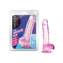 Load image into Gallery viewer, Naturally Yours 6&quot; Crystaline Dildo Rose
