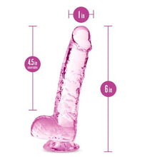 Load image into Gallery viewer, Naturally Yours 6&quot; Crystaline Dildo Rose
